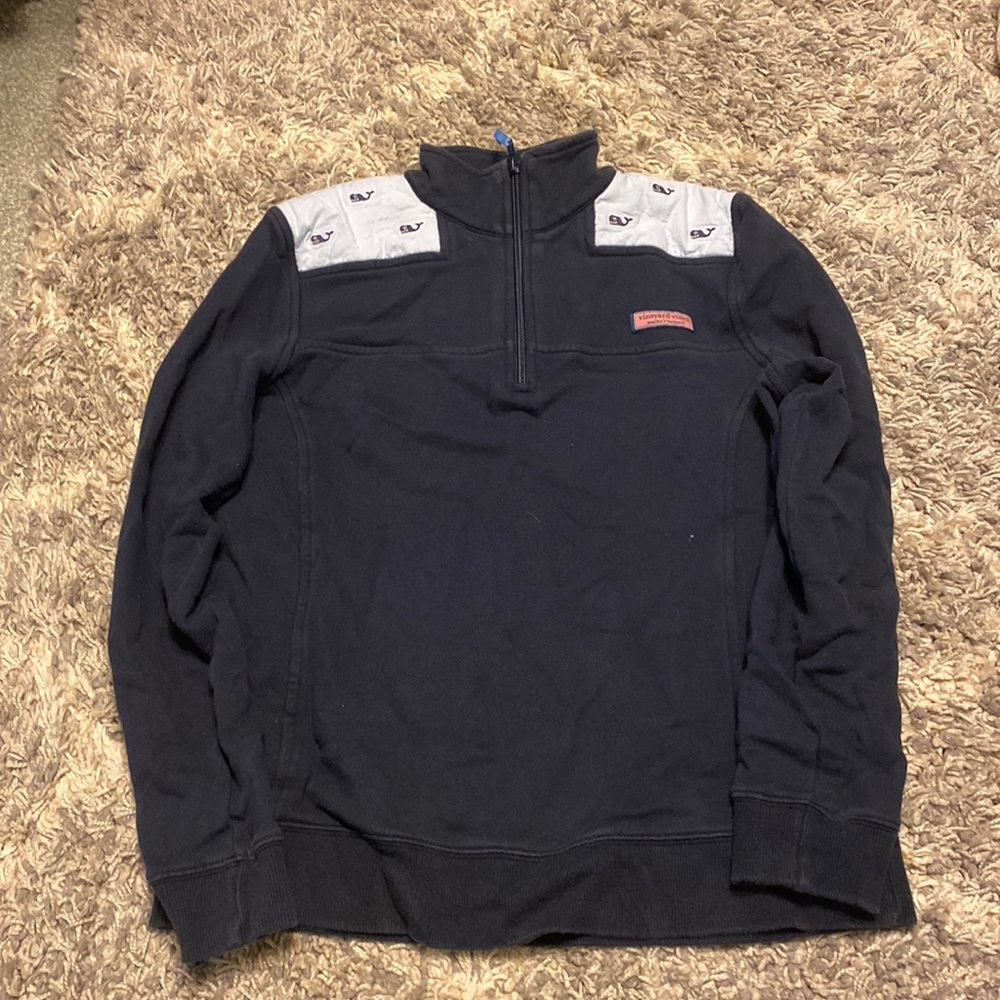 VINEYARD VINES | half zip cotton pullover top whales size small